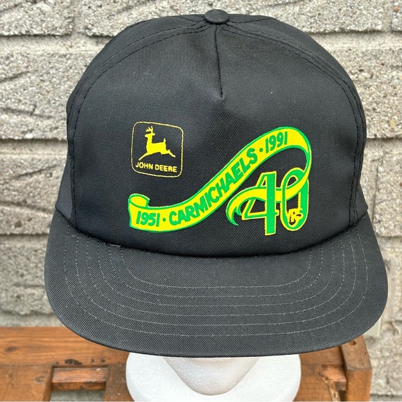 Vintage 90s John Deere Carmichaels 40th Anniversary SnapBack baseball cap Hat - Picture 13 of 13